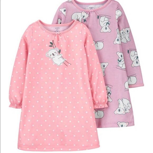 Carter's Little Girls 2-Pack Koala Sleep Gown Set Size 2-3 - Picture 2 of 7
